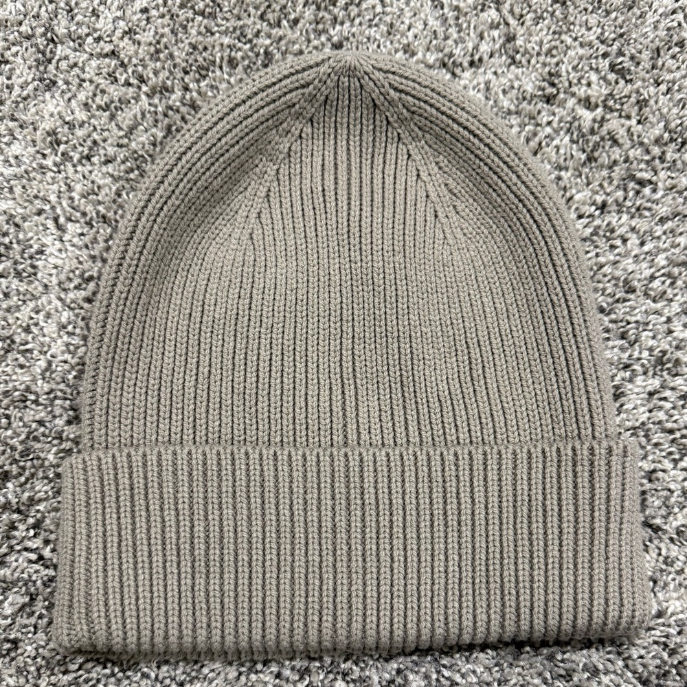Gap Ribbed Knit Beanie Taupe Brown Organic Cotton Blend Hat NWT One Size